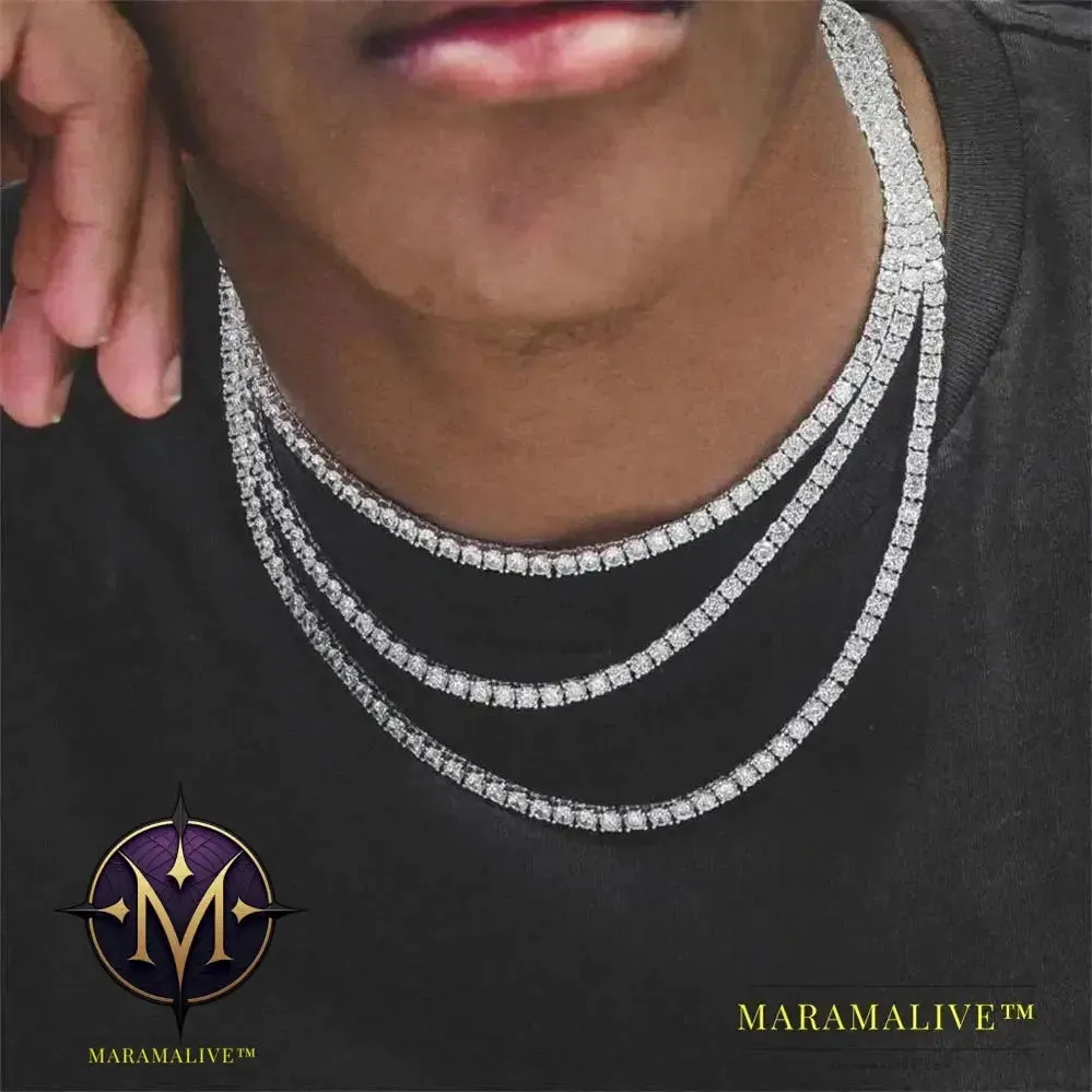 Pink Tennis Chain Necklace Men Gold Silver-plated Vintage Charm Black Crystal Rhinestone Choker Necklace Women Jewelry