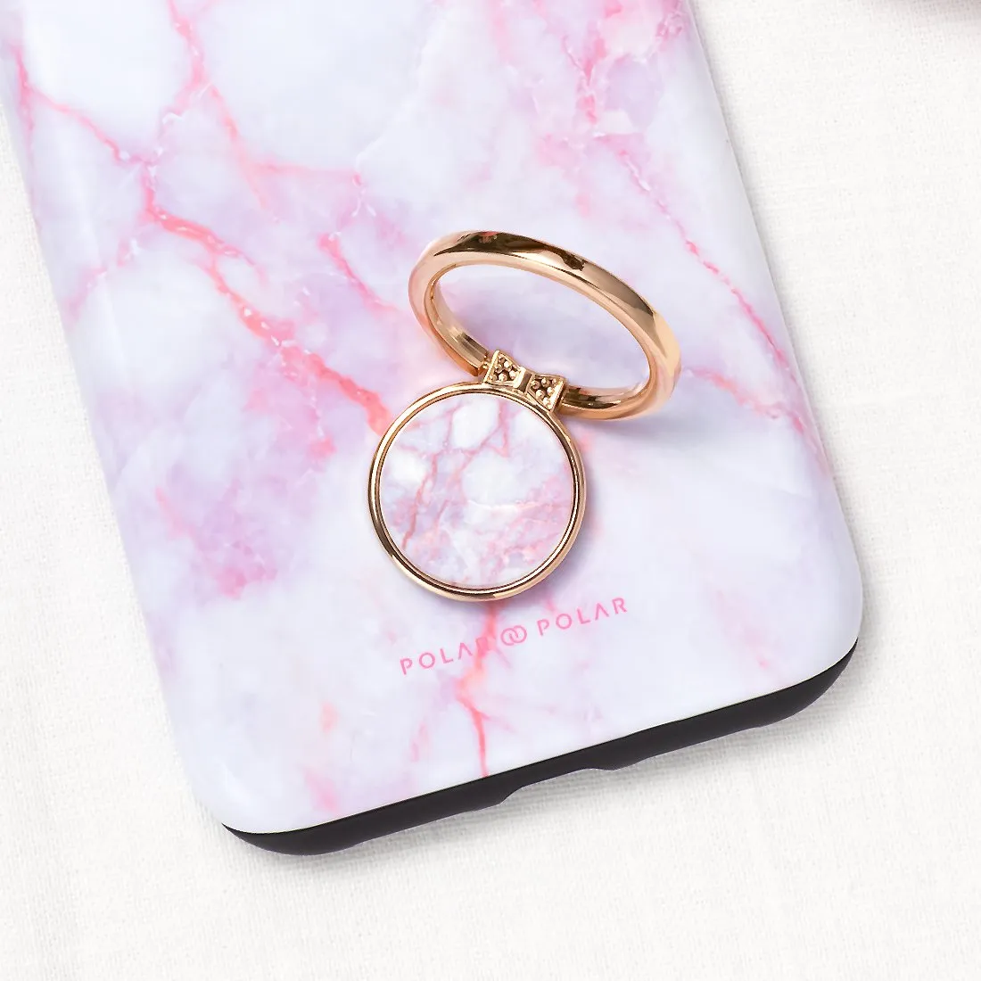 Pink White | Custom Phone Ring Holder  (Non-MagSafe)
