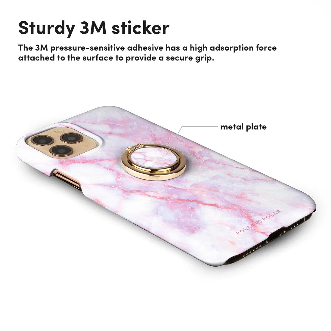 Pink White | Custom Phone Ring Holder  (Non-MagSafe)