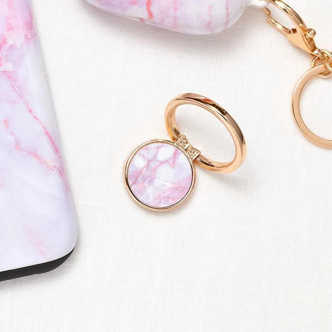 Pink White | Custom Phone Ring Holder  (Non-MagSafe)