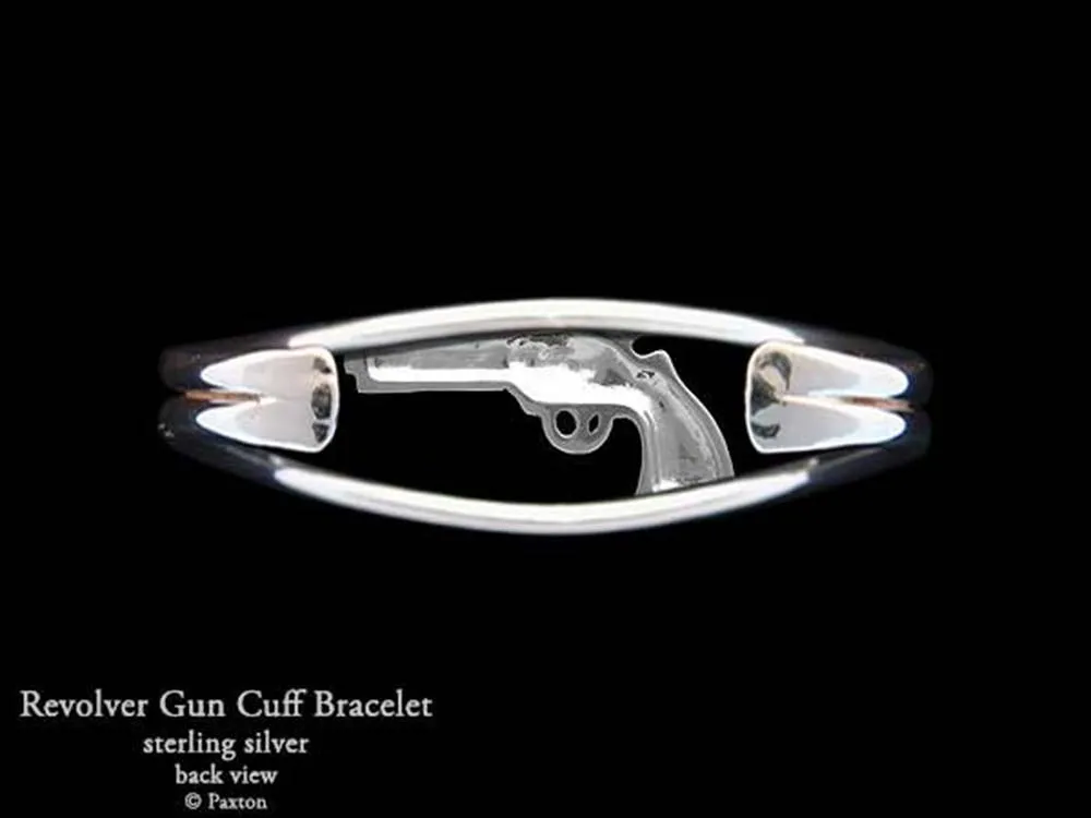 Pistol Jewelry Revolver Cuff Bracelet Sterling Silver