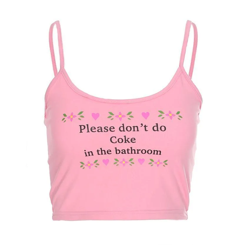 'Please don't do Coke in the bathroom' Crop Tank Top