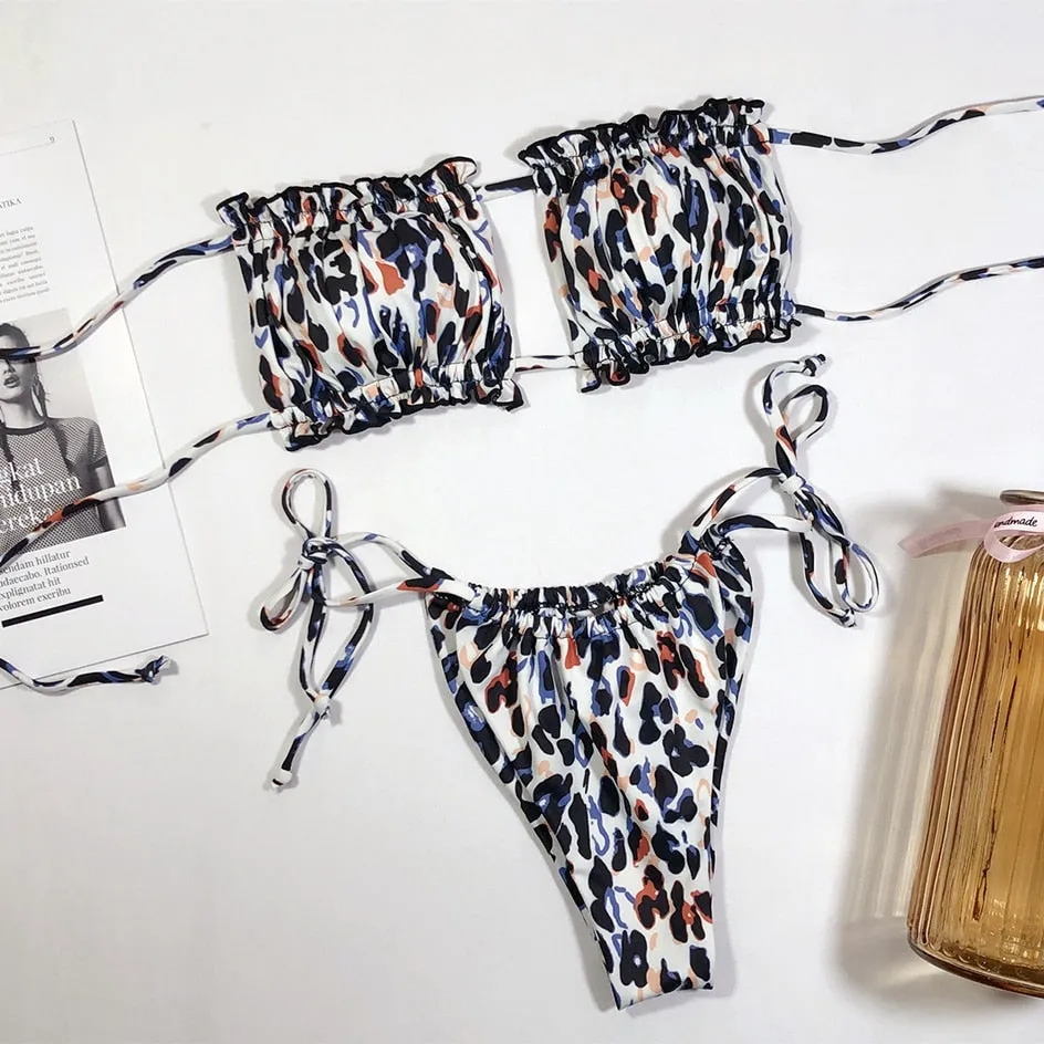 Pleated Bandeau Swimsuit