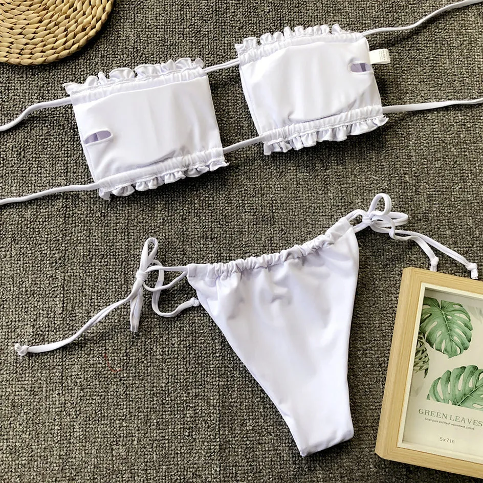 Pleated Bandeau Swimsuit