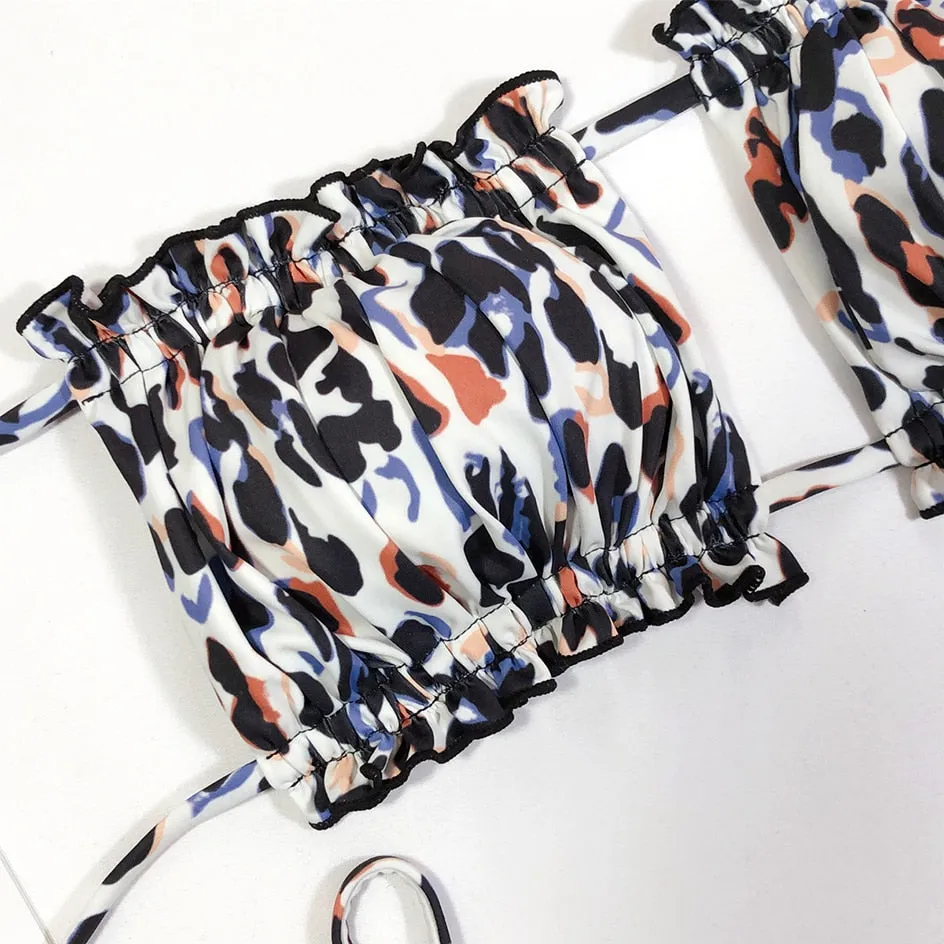 Pleated Bandeau Swimsuit