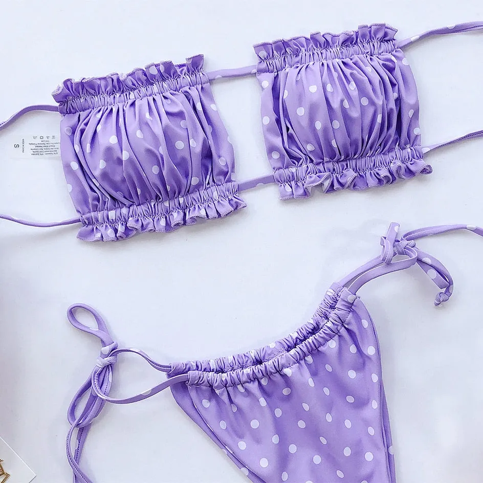 Pleated Bandeau Swimsuit