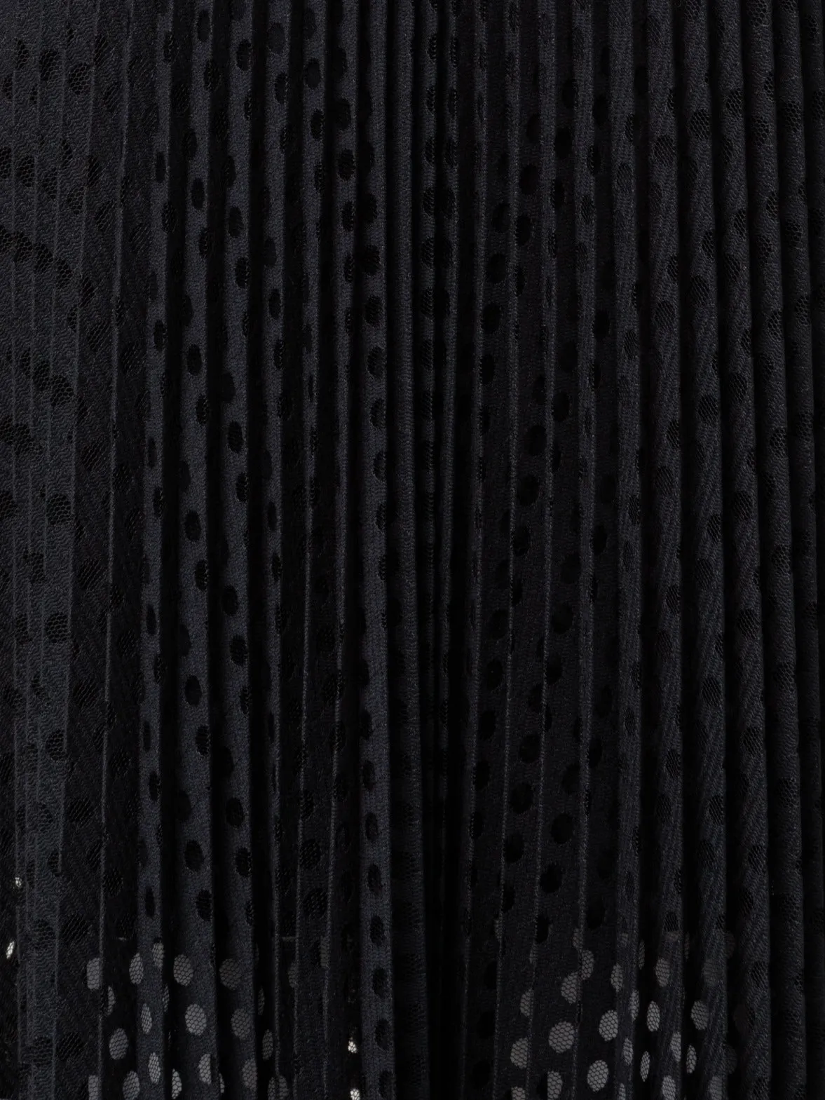 Plisse Midi Dress with Volume Sleeves