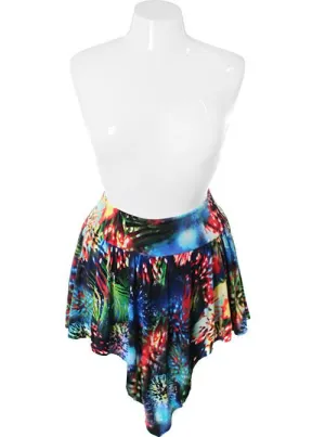 Plus Size Summer Firework Print Skirt