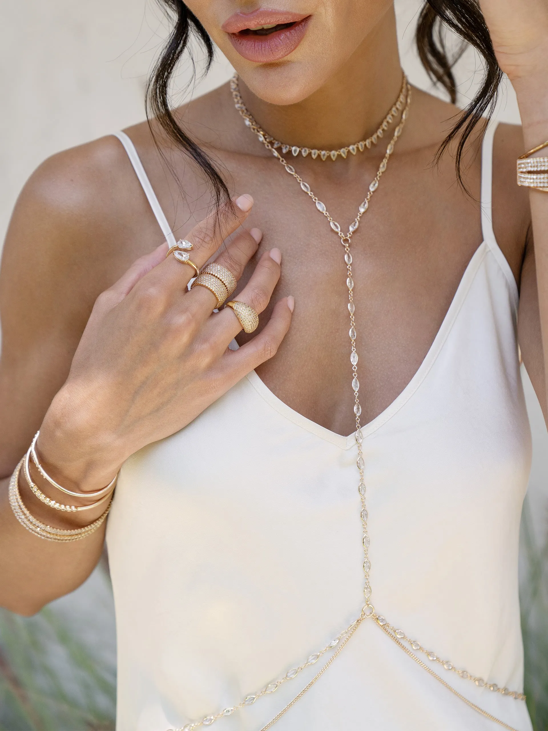 Pointed Bezel Crystal Choker