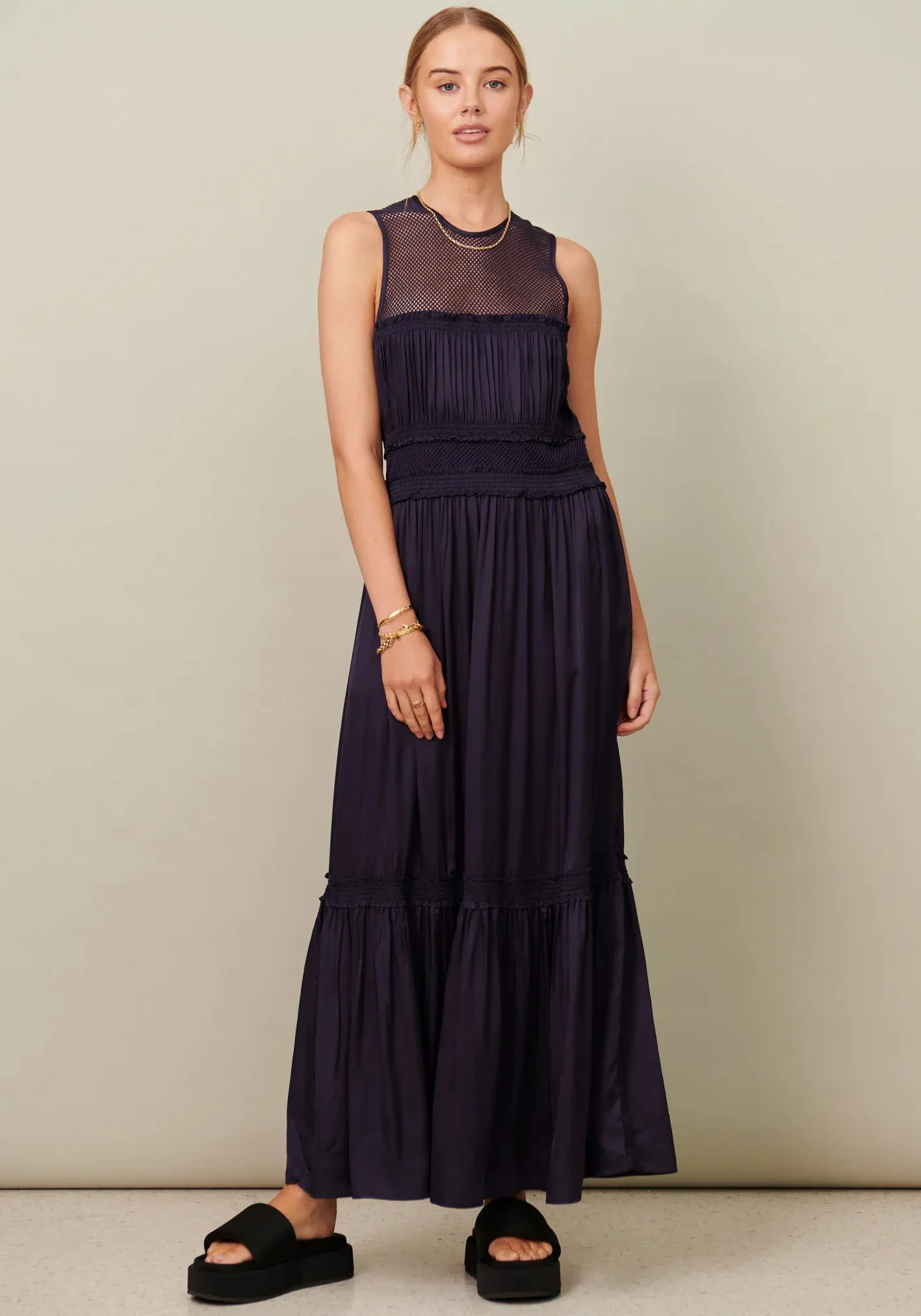 Pol Clothing  Clothing - Lara Tiered Dress – Ink