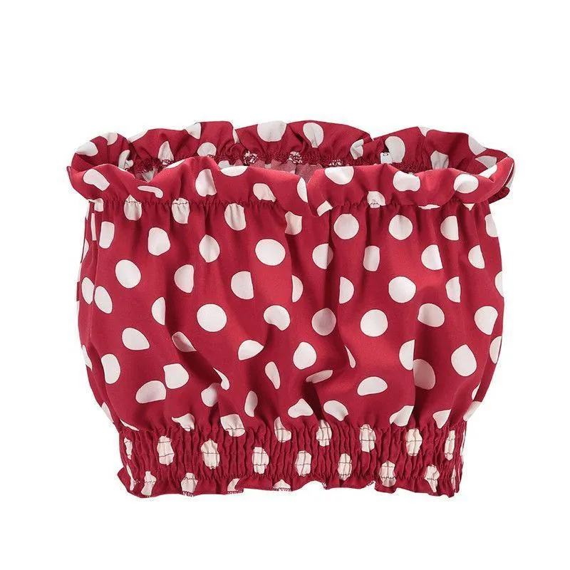 Polka Dot Ruffle Tube Top