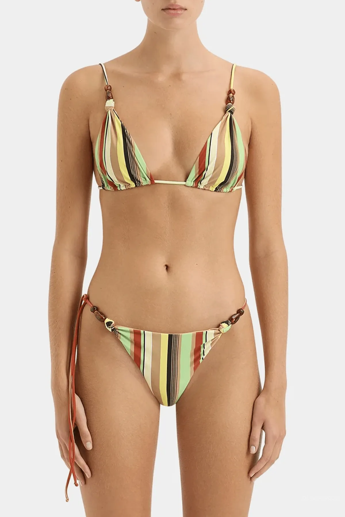Poolside String Brief in Palm Stripe