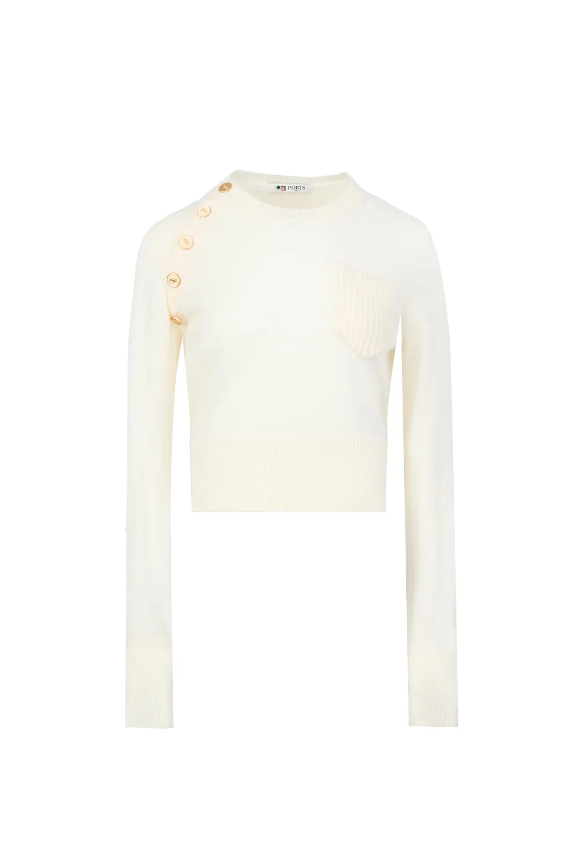 PORTS 1961 GOLD LOGO BUTTON KNITWEAR