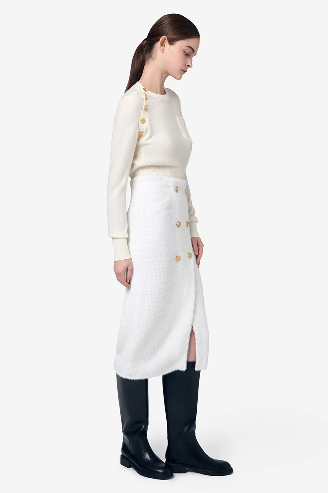 PORTS 1961 GOLD LOGO BUTTON KNITWEAR