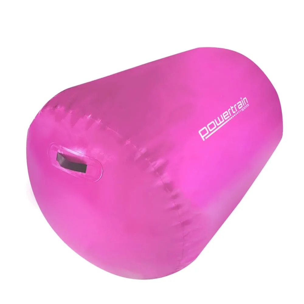 Powertrain Sports Inflatable Gymnastics Air Barrel Exercise Roller 120 x 75cm - Pink - ONLINE ONLY
