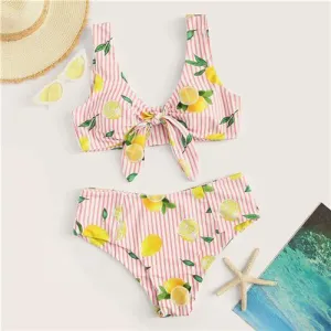 Print Knot Bikini Set Women Swimwear Sexy Beachwear Bathing Suit B035
