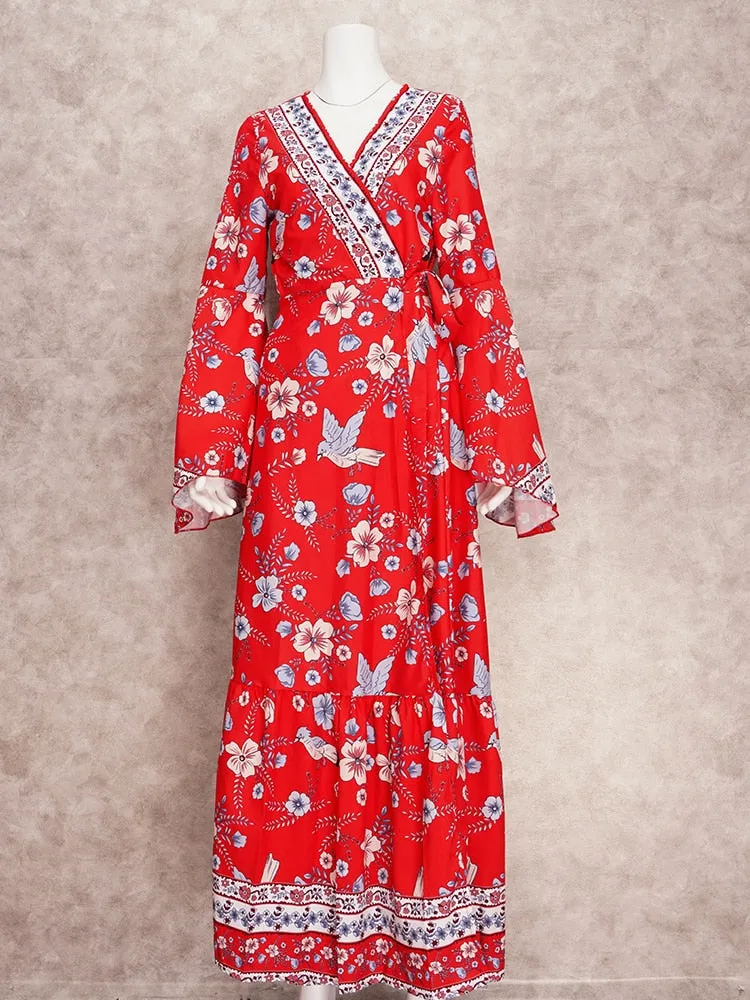 Printed Summer Beach Wear, Kimono Summer Belted Wrap