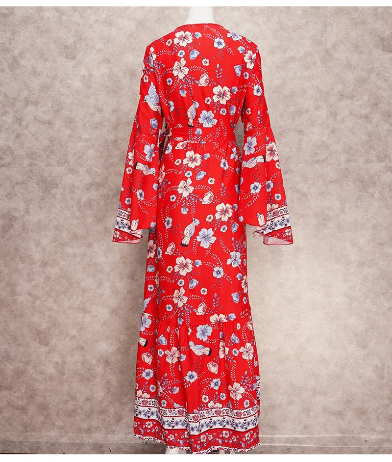 Printed Summer Beach Wear, Kimono Summer Belted Wrap