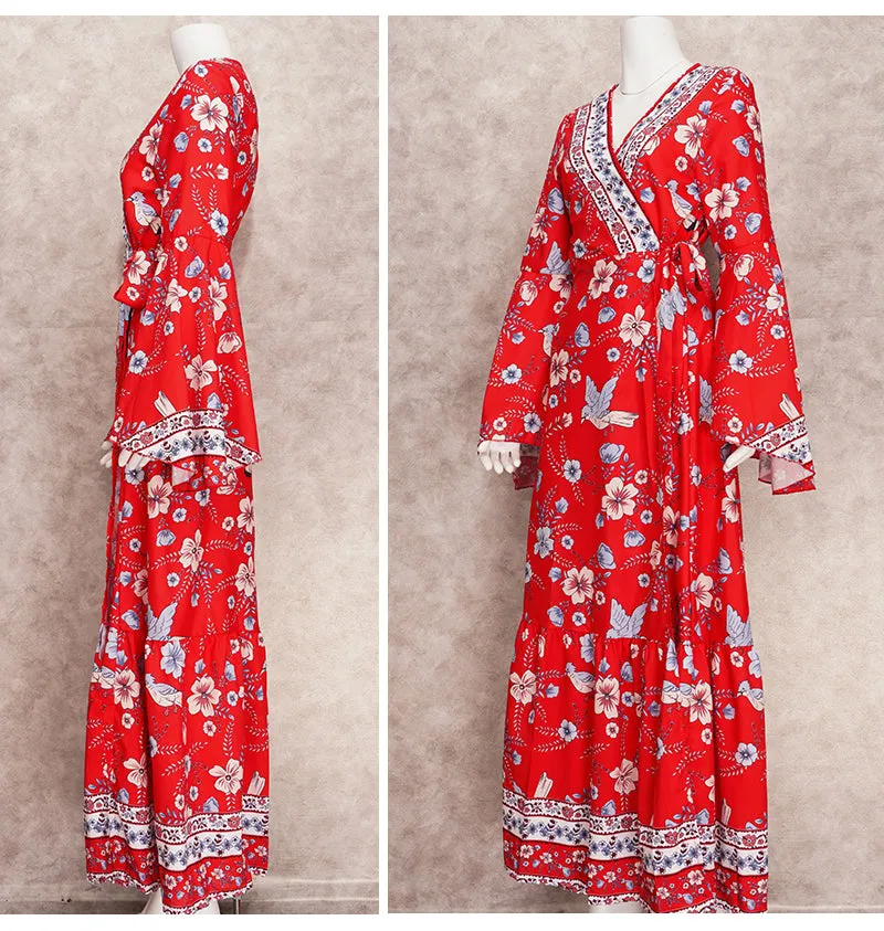Printed Summer Beach Wear, Kimono Summer Belted Wrap