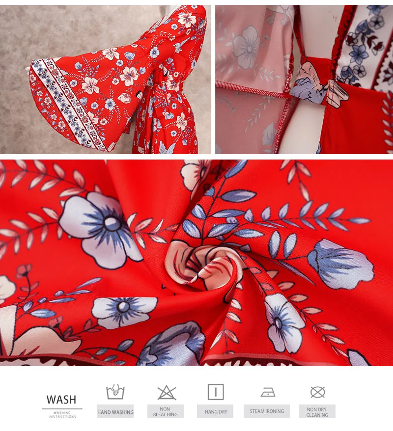 Printed Summer Beach Wear, Kimono Summer Belted Wrap