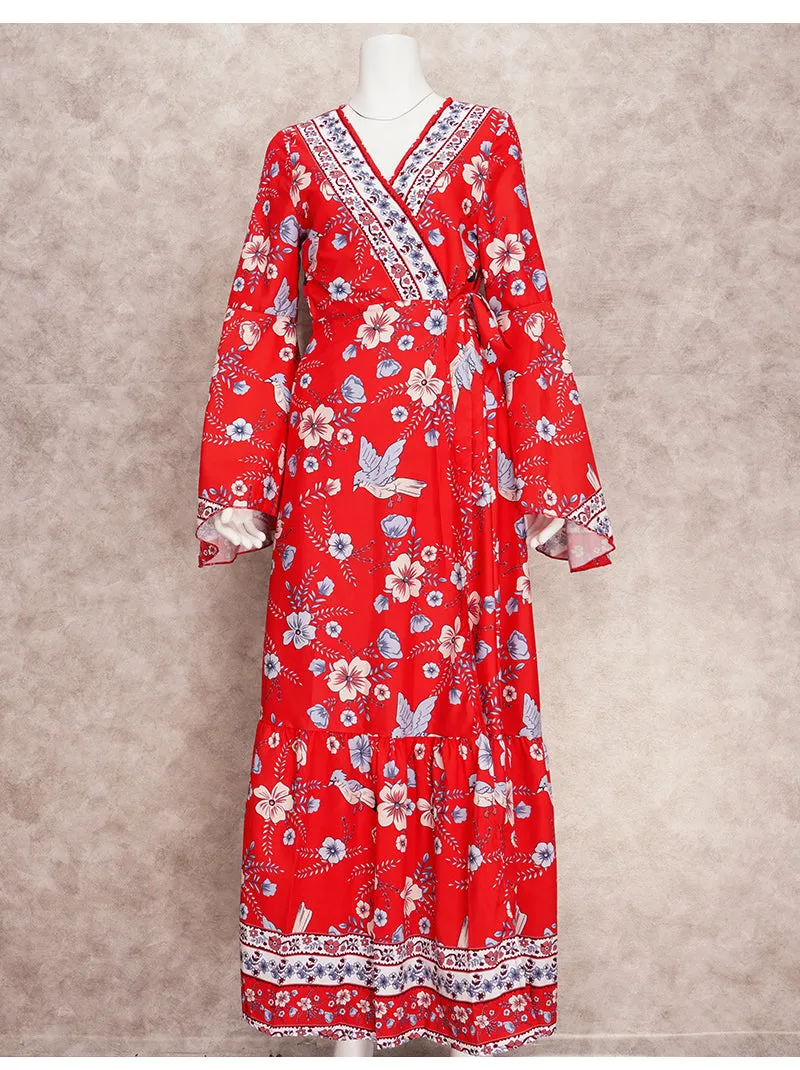Printed Summer Beach Wear, Kimono Summer Belted Wrap