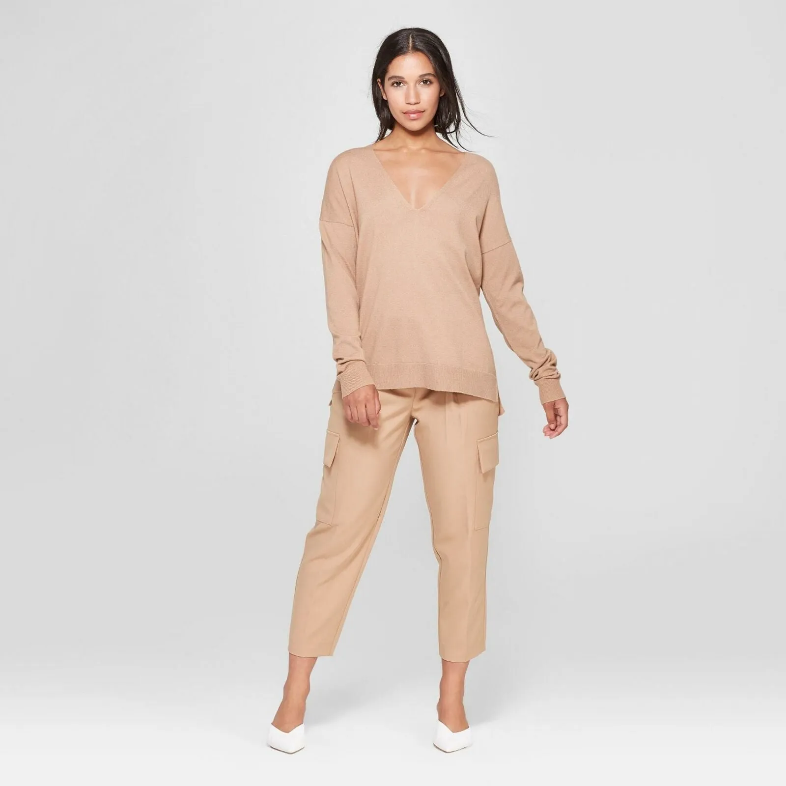 Prologue Women's Long Sleeve V-Neck Pullover Sweater
