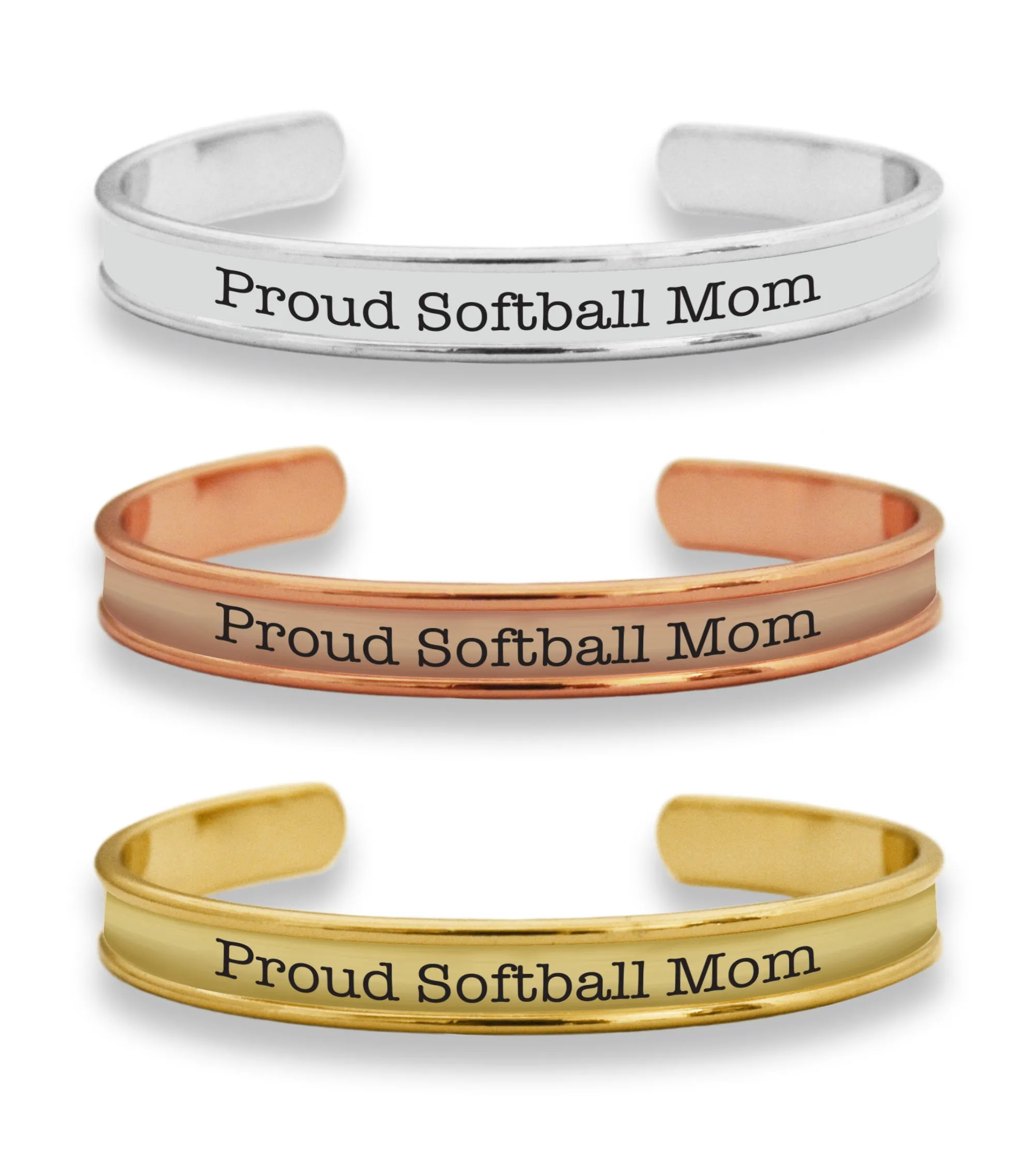 Proud Softball Mom Cuff Bracelet