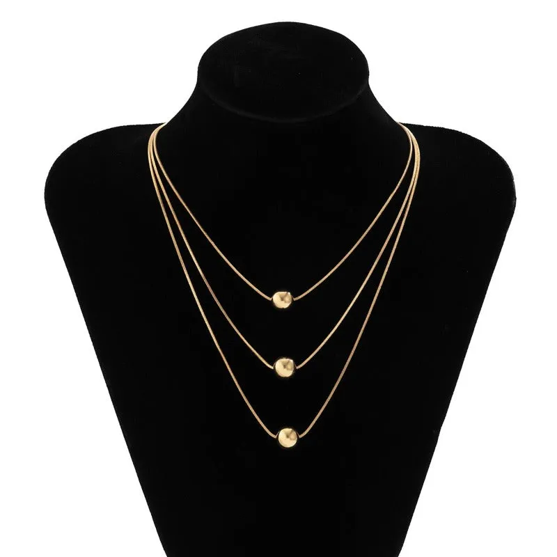 Punk Ball Pendant Choker Necklace For Women Gold Party Jewelry