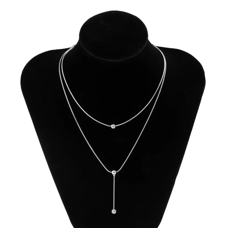 Punk Ball Pendant Choker Necklace For Women Gold Party Jewelry