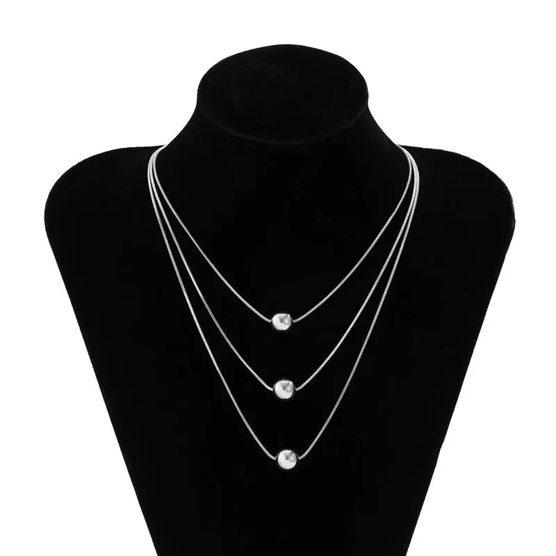 Punk Ball Pendant Choker Necklace For Women Gold Party Jewelry