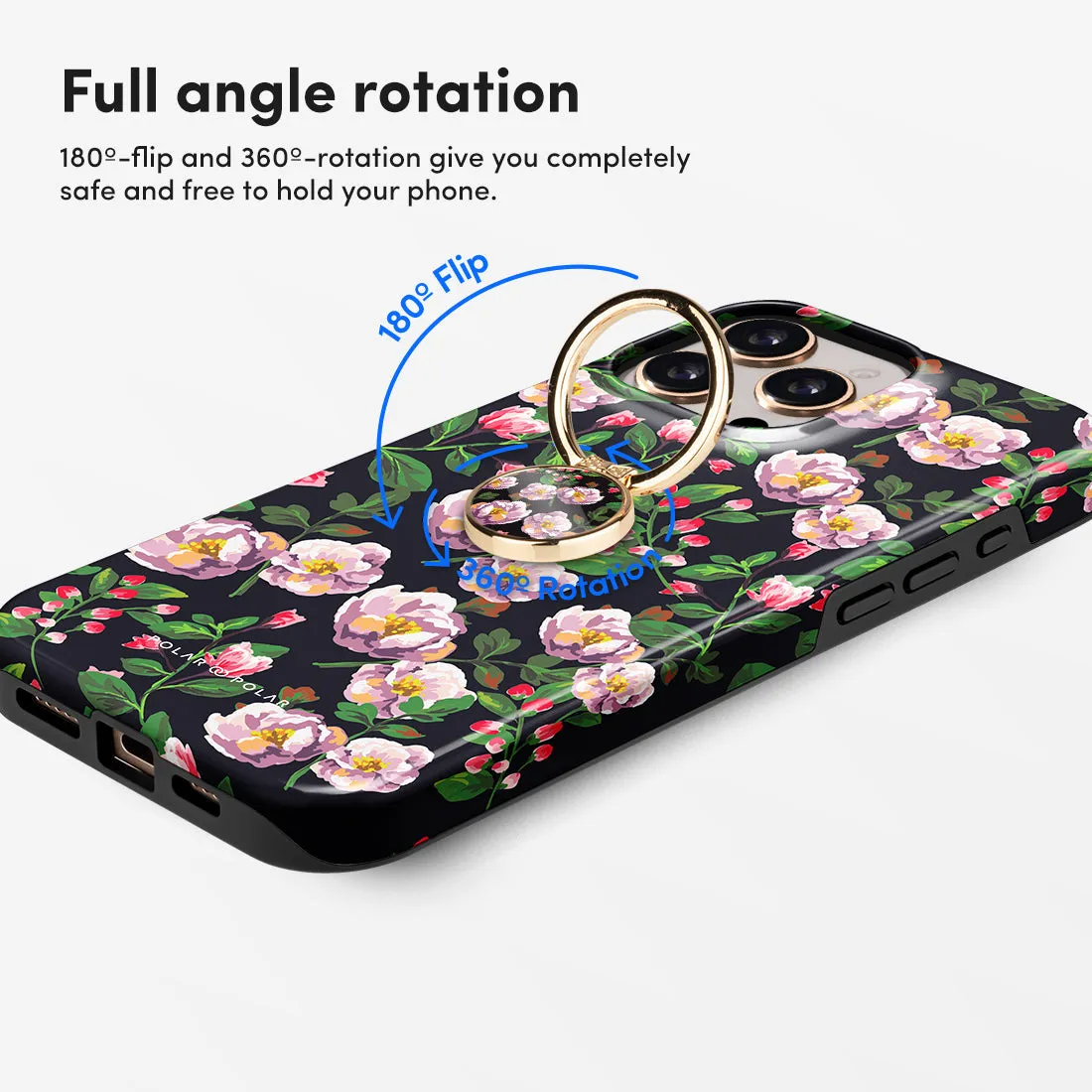 Purple Camellias Phone Ring Holder  (Non-MagSafe)