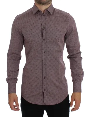 Purple Dotted GOLD Slim Fit Dress Formal Shirt