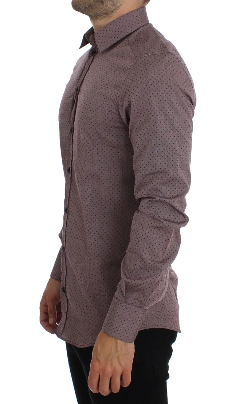 Purple Dotted GOLD Slim Fit Dress Formal Shirt