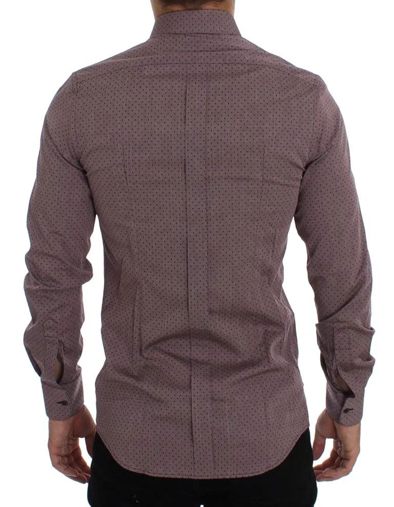Purple Dotted GOLD Slim Fit Dress Formal Shirt