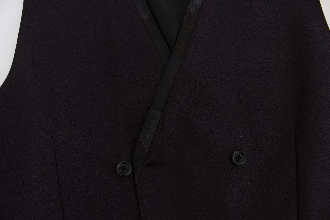 Purple Wool Blend Formal Vest