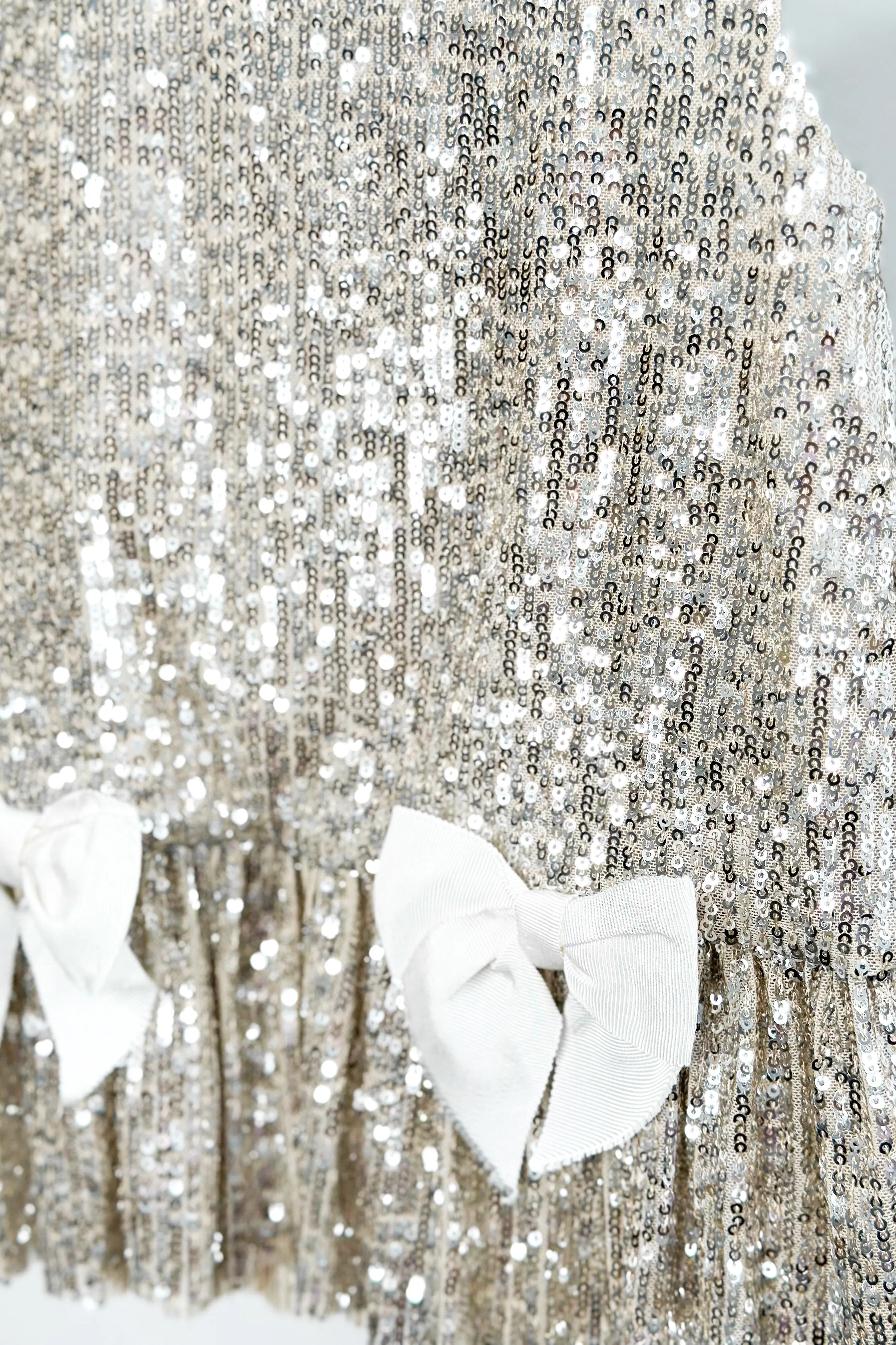 "Ariella" Champagne Sequin Drop Waist Dress