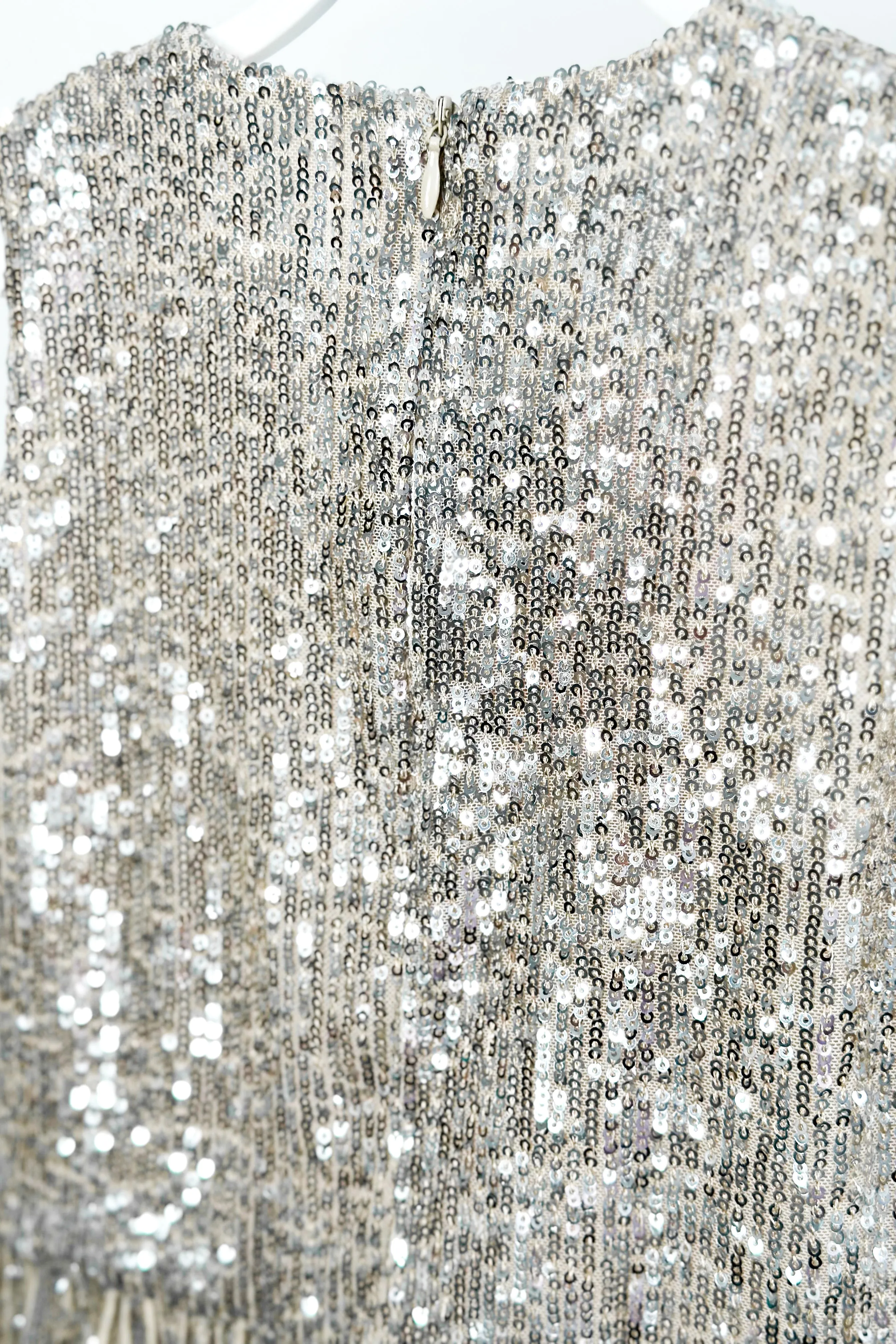 "Ariella" Champagne Sequin Drop Waist Dress