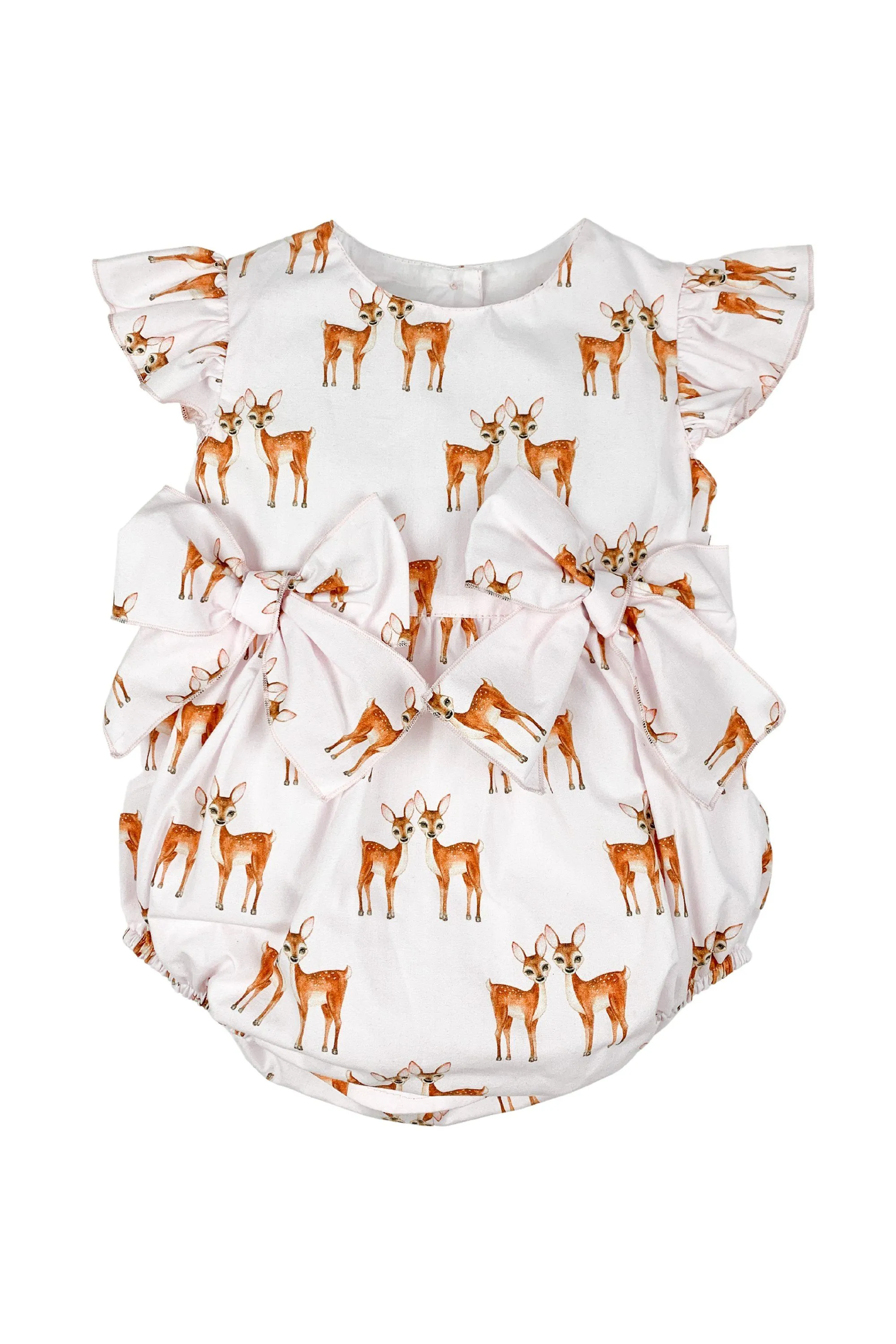 "Bambi" Pink Deer Print Romper