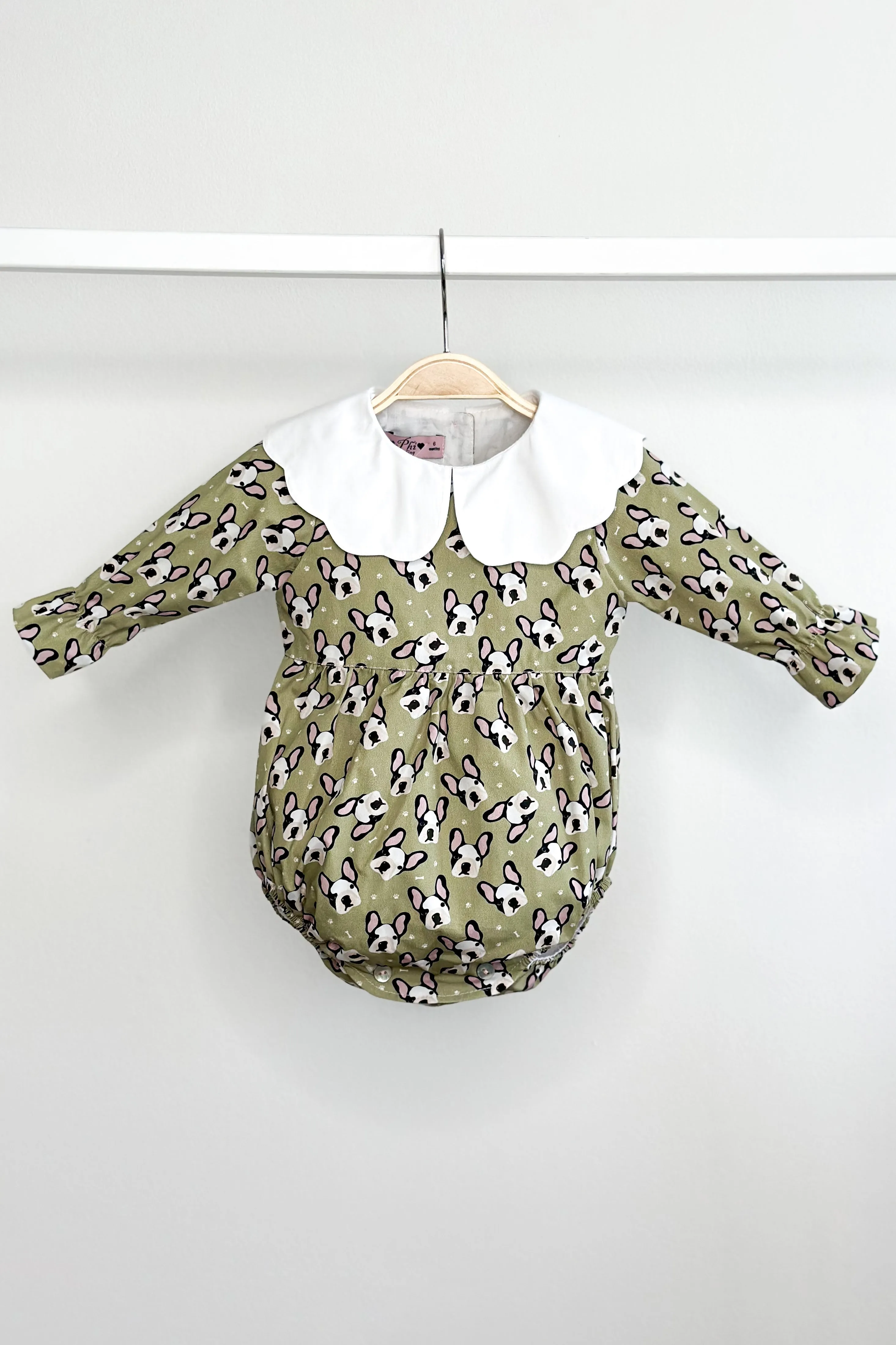 "Celia" Sage Green Frenchie Romper