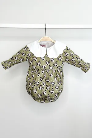 "Celia" Sage Green Frenchie Romper