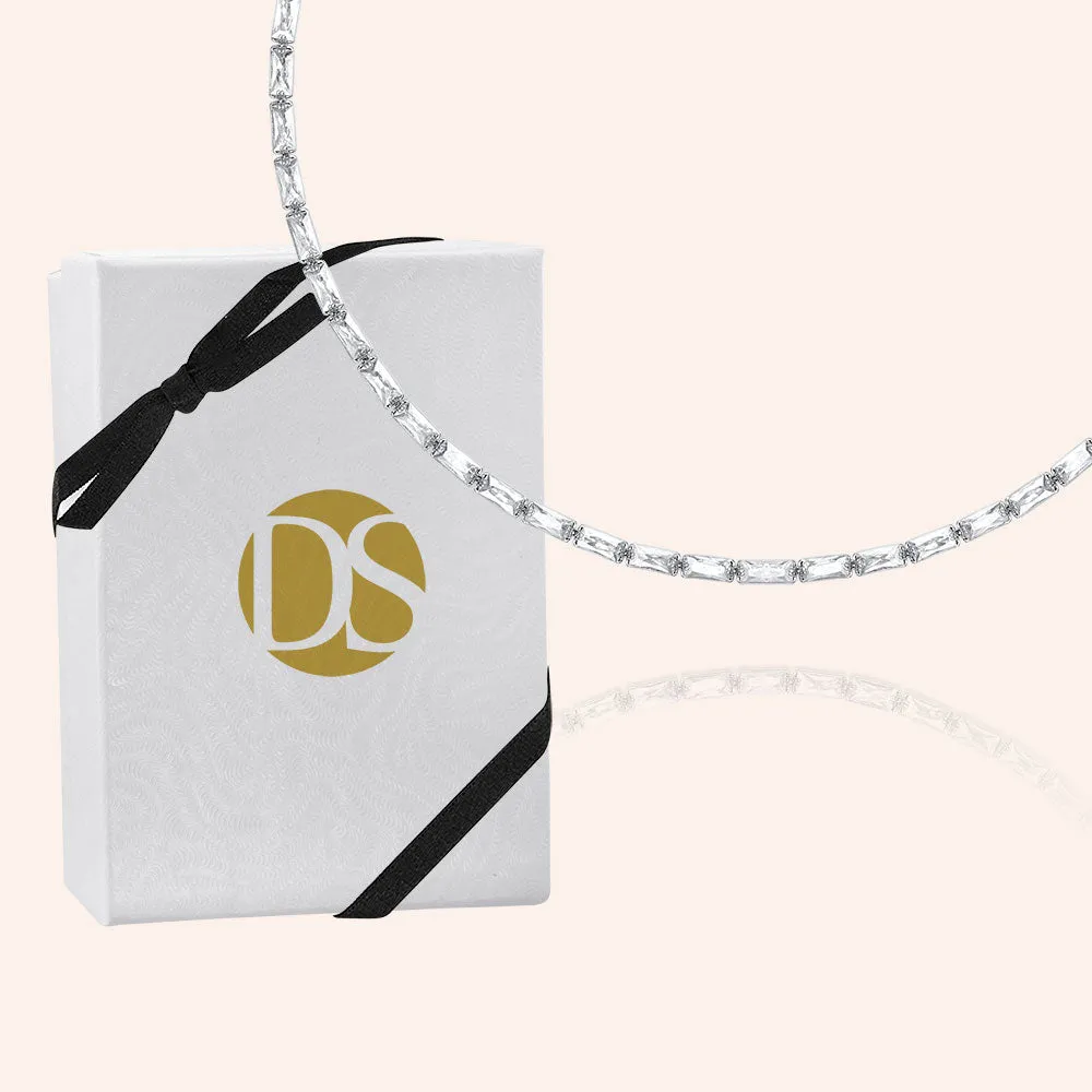 "Majesty" 6.2CTW Baguette Cut Tennis Choker Necklace
