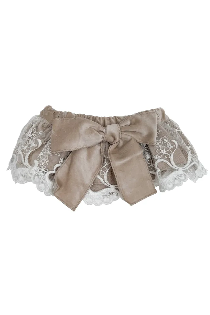 "Milana" Stone Velvet Lace Bloomers