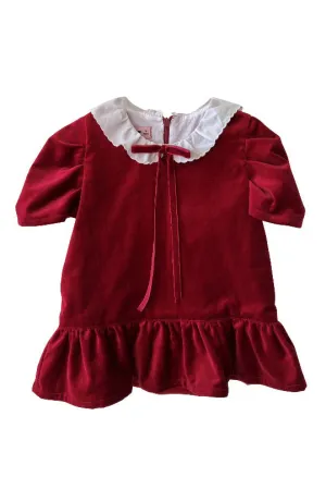 "Miriam" Burgundy Velvet Dress
