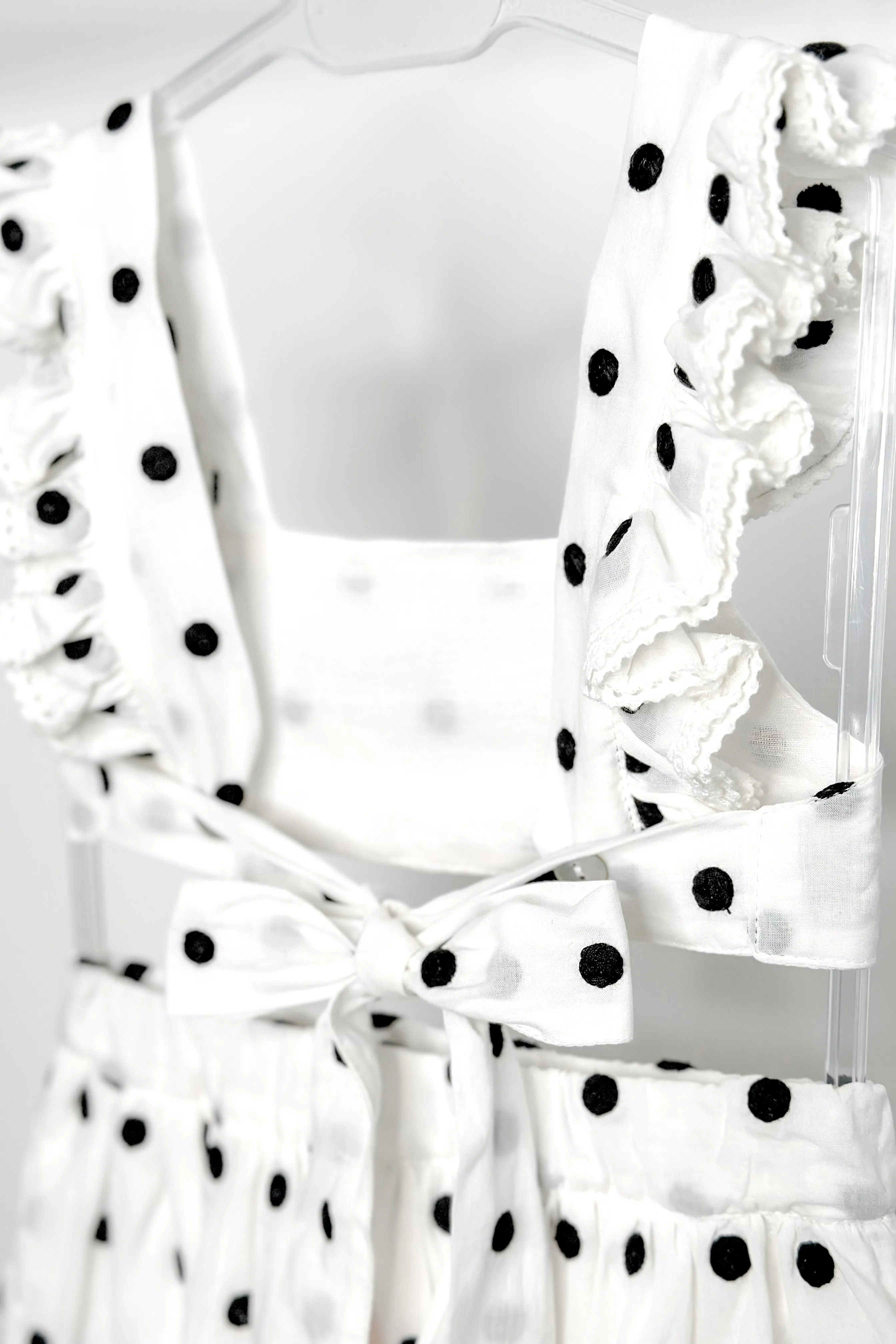 "Porter" White & Black Polka Dot Crop Top & Skirt