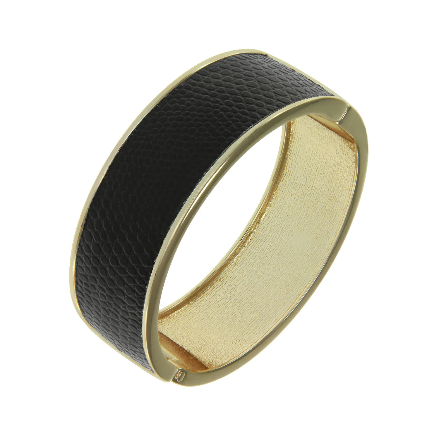 "Sabi Colori" Lizard Inlay Wide Hinge Bangle
