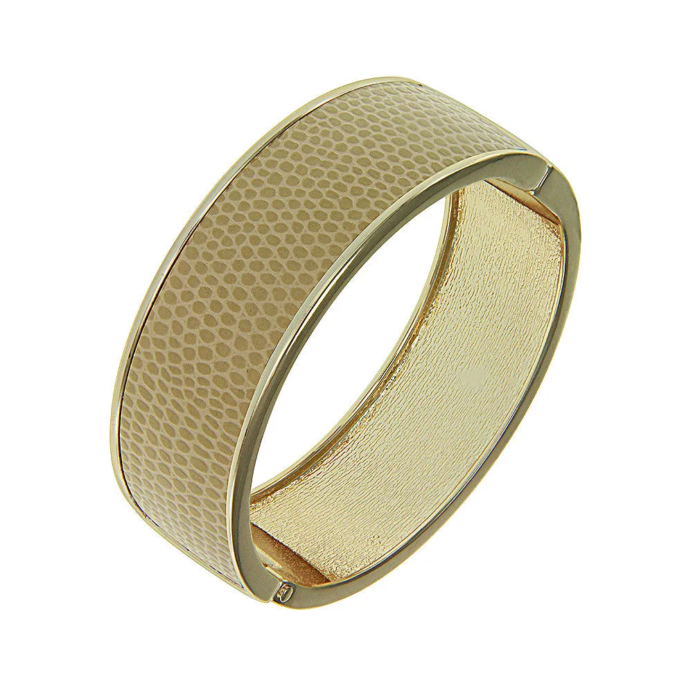 "Sabi Colori" Lizard Inlay Wide Hinge Bangle