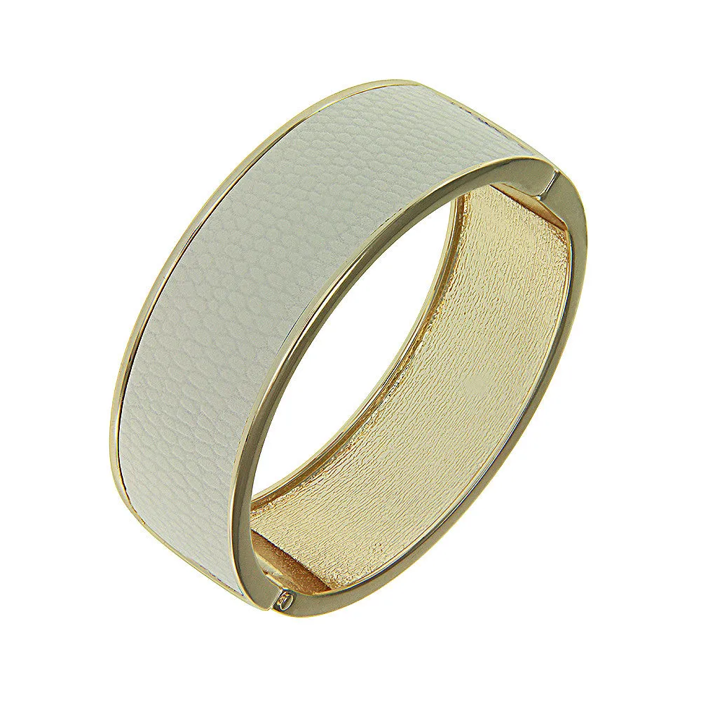 "Sabi Colori" Lizard Inlay Wide Hinge Bangle