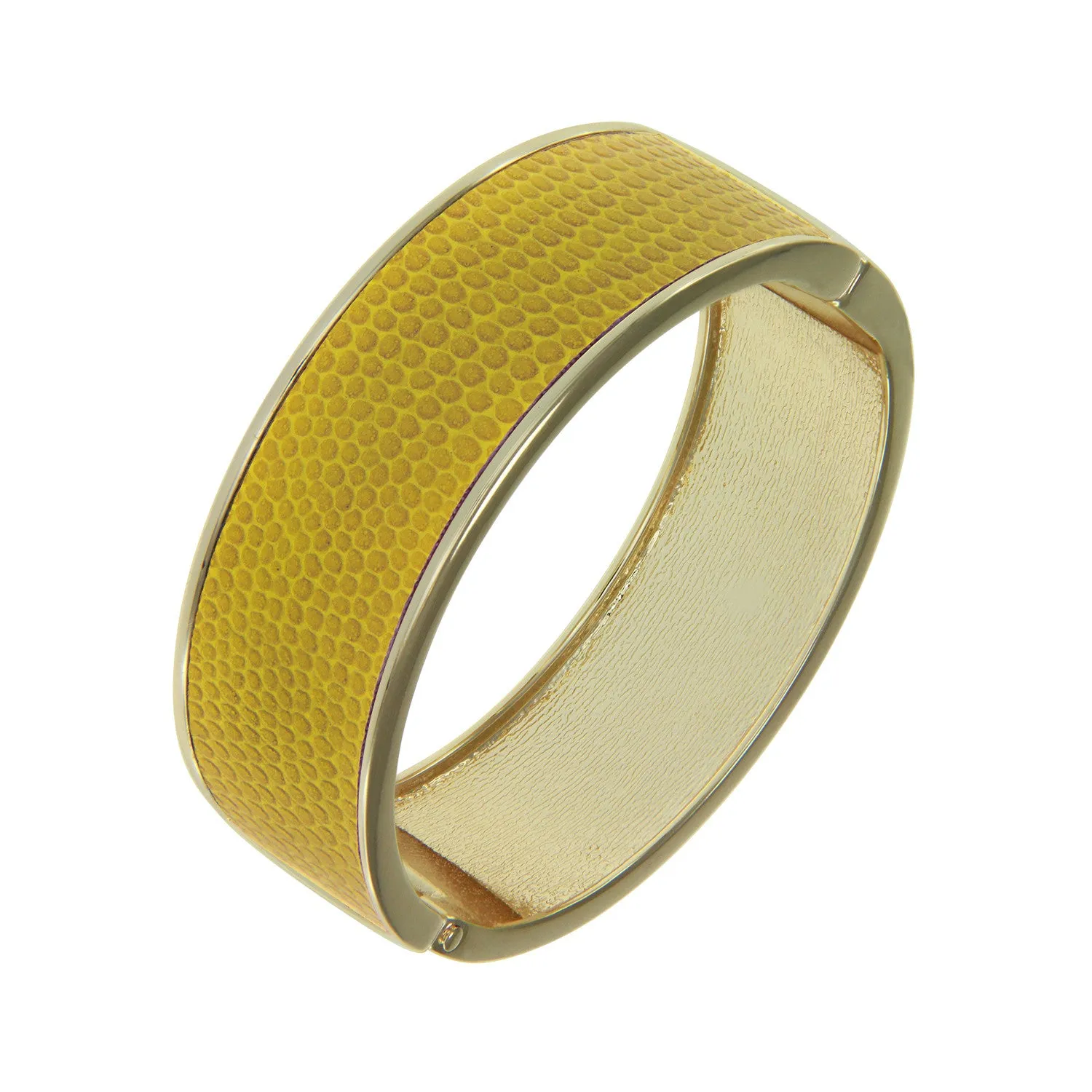 "Sabi Colori" Lizard Inlay Wide Hinge Bangle