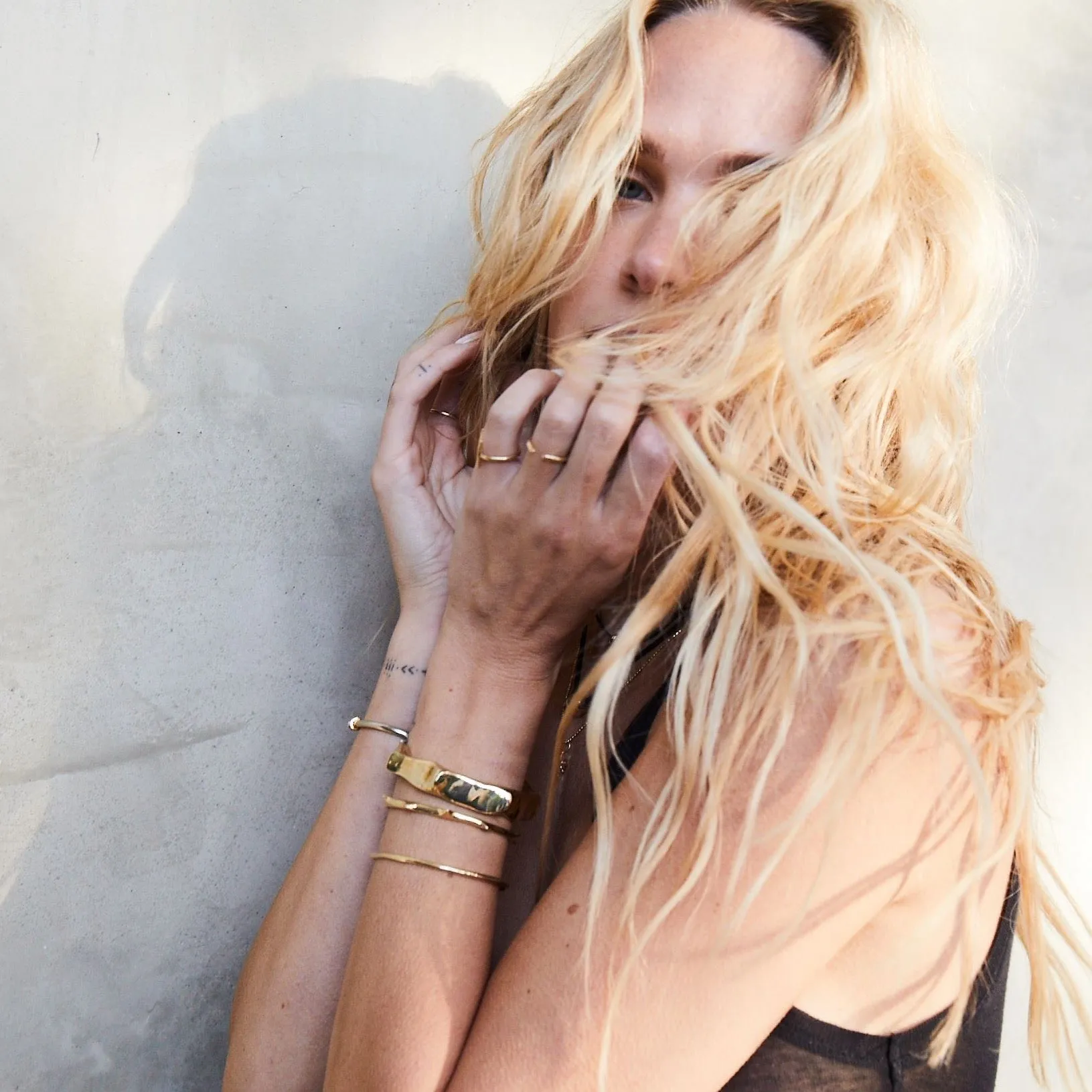 Raw Extra Thin Cuff - Gold