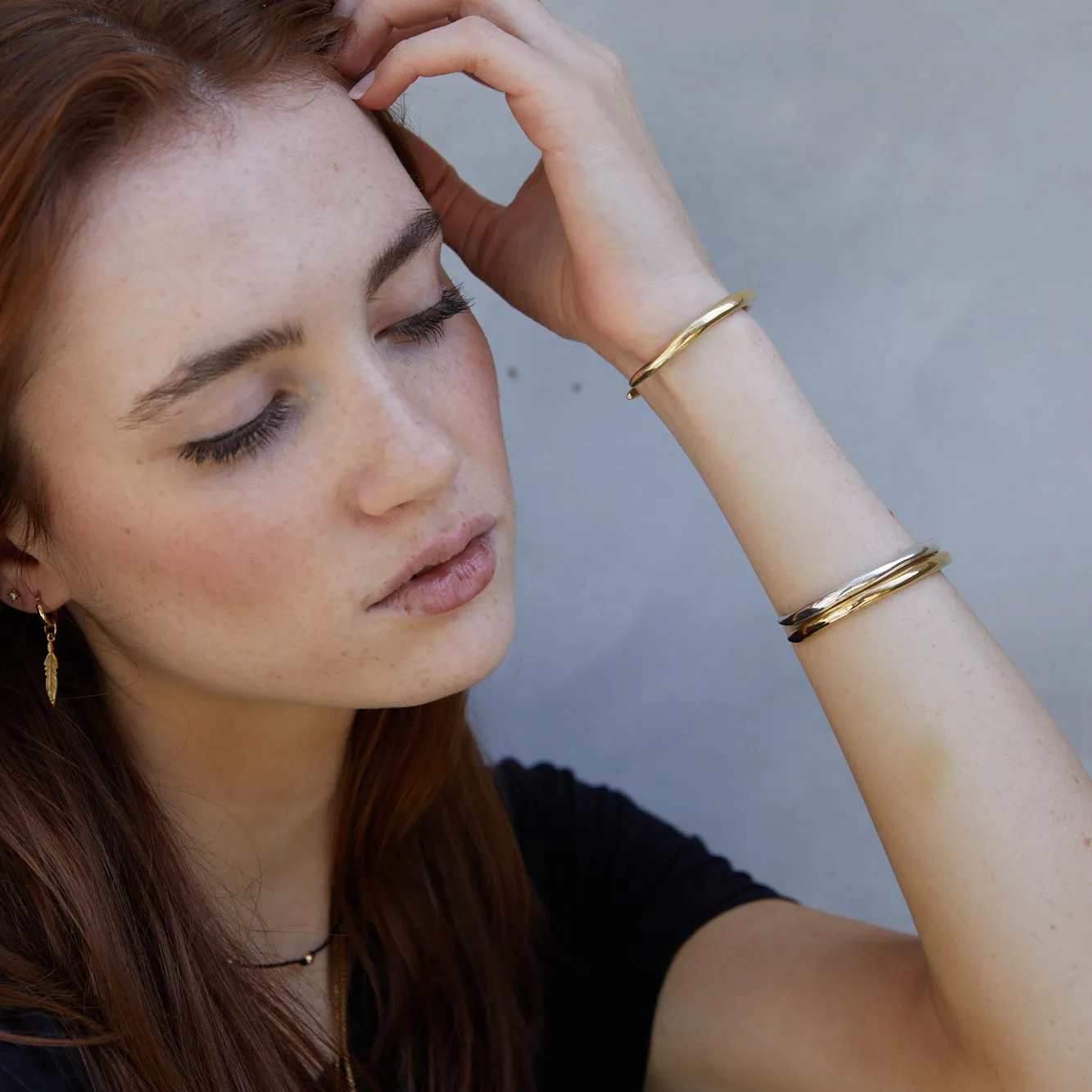 Raw Thin Cuff Set